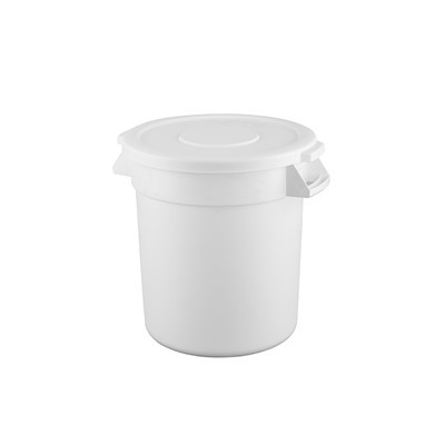 Bin sampah gaya Amerika bundar putih